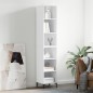 vidaXL Highboard Hochglanz-Weiß 34,5x32,5x180 cm Holzwerkstoff vidaXL Highboard Hochglanz-Weiß 34,5x32,5x180 cm Holzwerkstoff