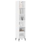 vidaXL Highboard Hochglanz-Weiß 34,5x32,5x180 cm Holzwerkstoff vidaXL Highboard Hochglanz-Weiß 34,5x32,5x180 cm Holzwerkstoff