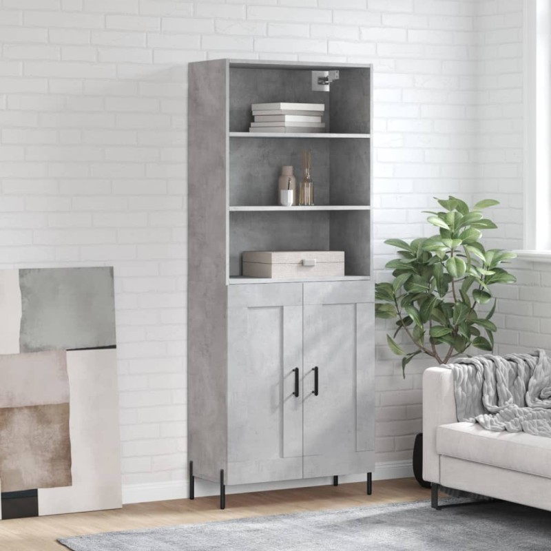 vidaXL Highboard Betongrau 69,5x34x180 cm Holzwerkstoff vidaXL Highboard Betongrau 69,5x34x180 cm Holzwerkstoff