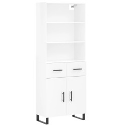 vidaXL Highboard Hochglanz-Weiß 69,5x34x180 cm Holzwerkstoff