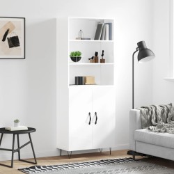 vidaXL Highboard Hochglanz-Weiß 69,5x34x180 cm Holzwerkstoff