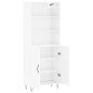 vidaXL Highboard Hochglanz-Weiß 69,5x34x180 cm Holzwerkstoff vidaXL Highboard Hochglanz-Weiß 69,5x34x180 cm Holzwerkstoff