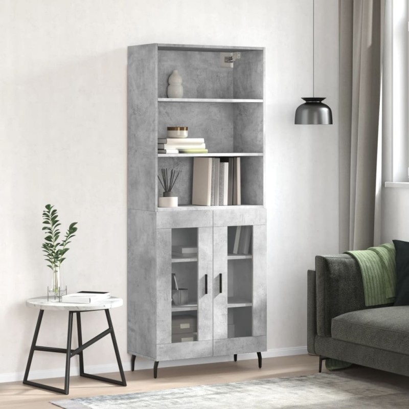 vidaXL Highboard Betongrau 69,5x34x180 cm Holzwerkstoff vidaXL Highboard Betongrau 69,5x34x180 cm Holzwerkstoff