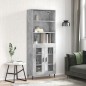 vidaXL Highboard Betongrau 69,5x34x180 cm Holzwerkstoff vidaXL Highboard Betongrau 69,5x34x180 cm Holzwerkstoff