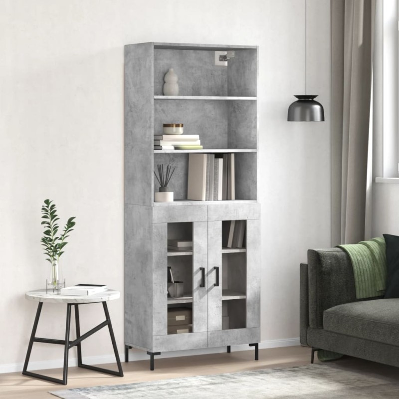 vidaXL Highboard Betongrau 69,5x34x180 cm Holzwerkstoff vidaXL Highboard Betongrau 69,5x34x180 cm Holzwerkstoff