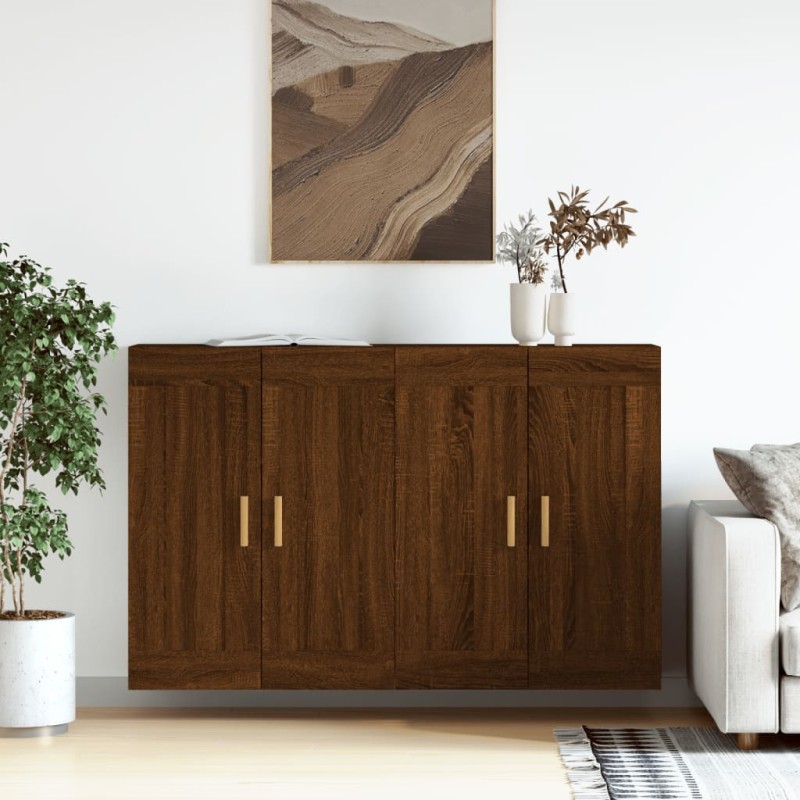 vidaXL Wandschränke 2 Stk. Braun Eichen-Optik Holzwerkstoff vidaXL Wandschränke 2 Stk. Braun Eichen-Optik Holzwerkstoff