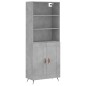 vidaXL Highboard Betongrau 69,5x34x180 cm Holzwerkstoff vidaXL Highboard Betongrau 69,5x34x180 cm Holzwerkstoff