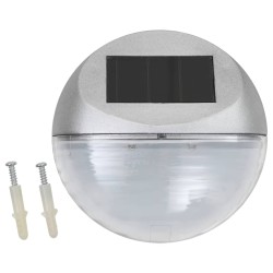 vidaXL Solar-Außenleuchten für Wand LED 24 Stk. Rund Silbern