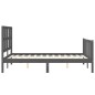 Massivholzbett mit Kopfteil Grau 120x200 cm Massivholzbett mit Kopfteil Grau 120x200 cm
