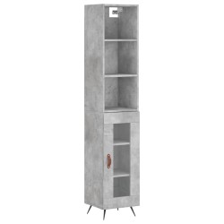 vidaXL Highboard Betongrau 34,5x34x180 cm Holzwerkstoff