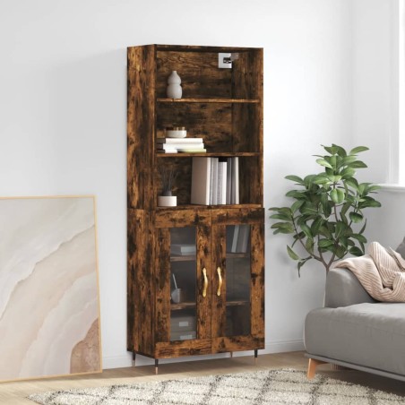 vidaXL Highboard Räuchereiche 69,5x34x180 cm Holzwerkstoff