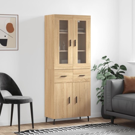 Highboard Sonoma-Eiche 69,5x34x180 cm Holzwerkstoff