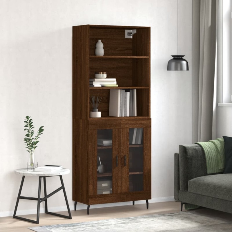 vidaXL Highboard Braun Eichen-Optik 69,5x34x180 cm Holzwerkstoff vidaXL Highboard Braun Eichen-Optik 69,5x34x180 cm Holzwerkstoff