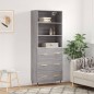 vidaXL Highboard Grau Sonoma 69,5x34x180 cm Holzwerkstoff vidaXL Highboard Grau Sonoma 69,5x34x180 cm Holzwerkstoff