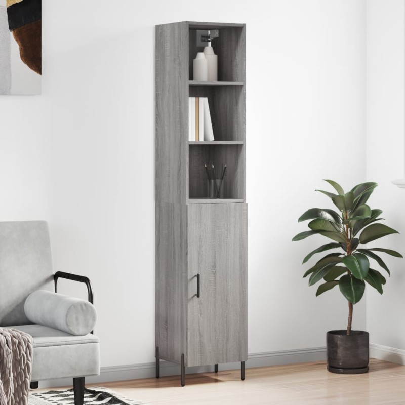 vidaXL Highboard Grau Sonoma 34,5x34x180 cm Holzwerkstoff vidaXL Highboard Grau Sonoma 34,5x34x180 cm Holzwerkstoff