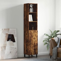 vidaXL Highboard Räuchereiche 34,5x34x180 cm Holzwerkstoff