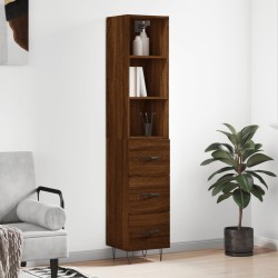 vidaXL Highboard Braun Eichen-Optik 34,5x34x180 cm Holzwerkstoff