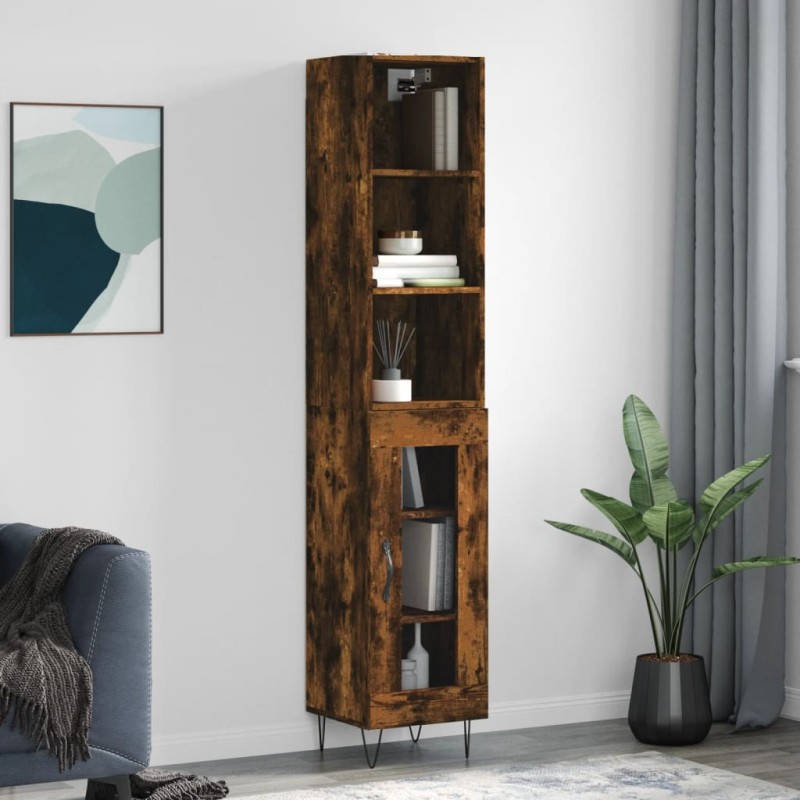 vidaXL Highboard Räuchereiche 34,5x34x180 cm Holzwerkstoff vidaXL Highboard Räuchereiche 34,5x34x180 cm Holzwerkstoff