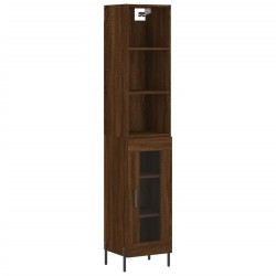 vidaXL Highboard Braun Eichen-Optik 34,5x34x180 cm Holzwerkstoff