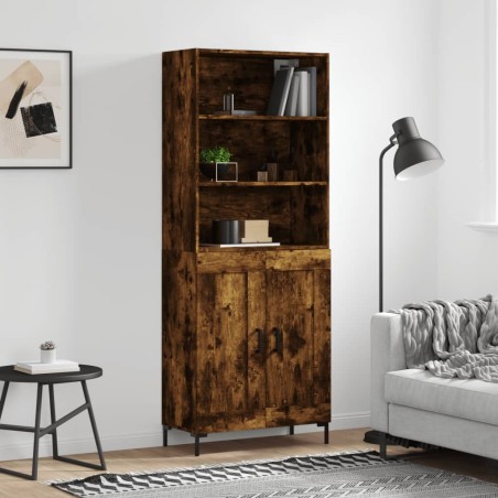 vidaXL Highboard Räuchereiche 69,5x34x180 cm Holzwerkstoff