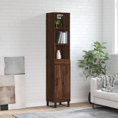 vidaXL Highboard Braun Eichen-Optik 34,5x34x180 cm Holzwerkstoff