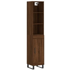 vidaXL Highboard Braun Eichen-Optik 34,5x34x180 cm Holzwerkstoff