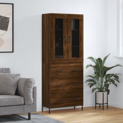 vidaXL Highboard Braun Eichen-Optik 69,5x34x180 cm Holzwerkstoff