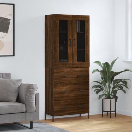 vidaXL Highboard Braun Eichen-Optik 69,5x34x180 cm Holzwerkstoff