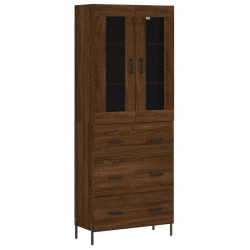 vidaXL Highboard Braun Eichen-Optik 69,5x34x180 cm Holzwerkstoff