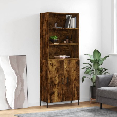 vidaXL Highboard Räuchereiche 69,5x34x180 cm Holzwerkstoff