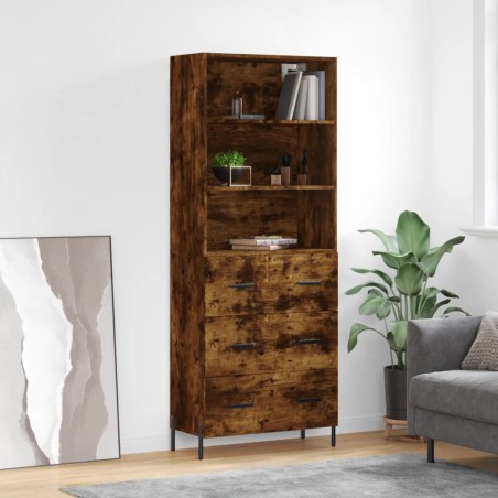 vidaXL Highboard Räuchereiche 69,5x34x180 cm Holzwerkstoff