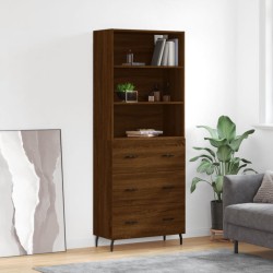 vidaXL Highboard Braun Eichen-Optik 69,5x34x180 cm Holzwerkstoff
