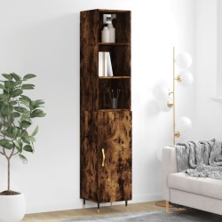 vidaXL Highboard Räuchereiche 34,5x34x180 cm Holzwerkstoff