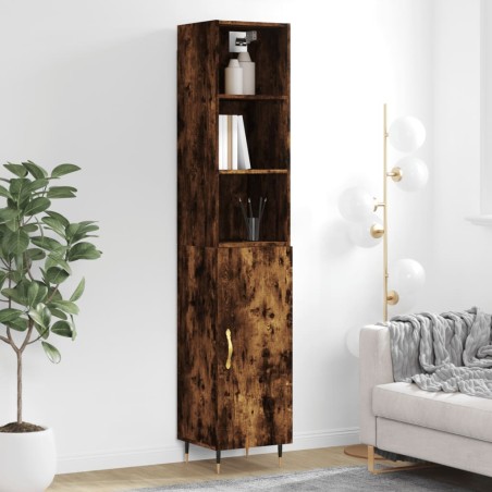 vidaXL Highboard Räuchereiche 34,5x34x180 cm Holzwerkstoff
