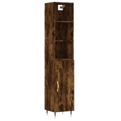 vidaXL Highboard Räuchereiche 34,5x34x180 cm Holzwerkstoff