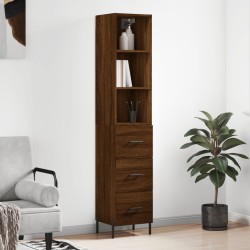 vidaXL Highboard Braun Eichen-Optik 34,5x34x180 cm Holzwerkstoff