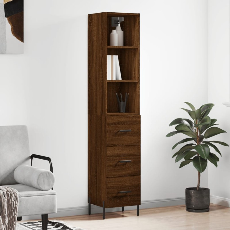 vidaXL Highboard Braun Eichen-Optik 34,5x34x180 cm Holzwerkstoff vidaXL Highboard Braun Eichen-Optik 34,5x34x180 cm Holzwerkstoff