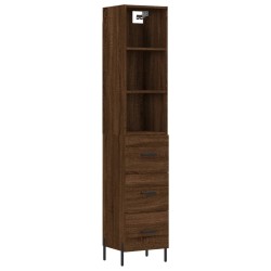 vidaXL Highboard Braun Eichen-Optik 34,5x34x180 cm Holzwerkstoff