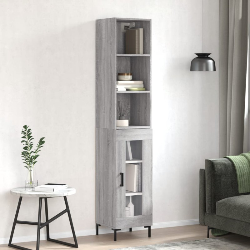 vidaXL Highboard Grau Sonoma 34,5x34x180 cm Holzwerkstoff vidaXL Highboard Grau Sonoma 34,5x34x180 cm Holzwerkstoff