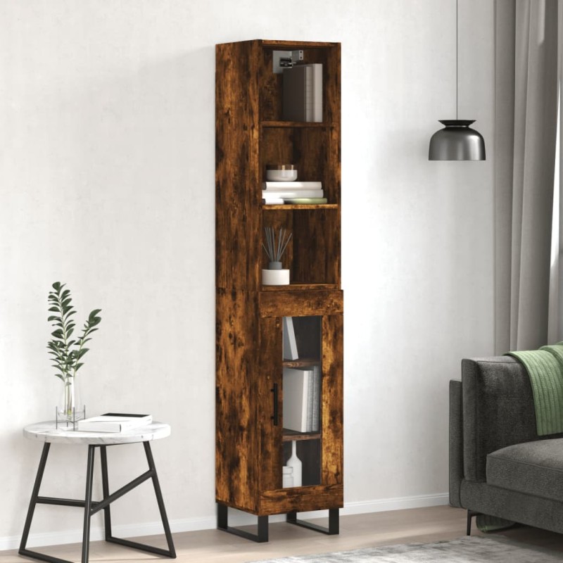 vidaXL Highboard Räuchereiche 34,5x34x180 cm Holzwerkstoff vidaXL Highboard Räuchereiche 34,5x34x180 cm Holzwerkstoff
