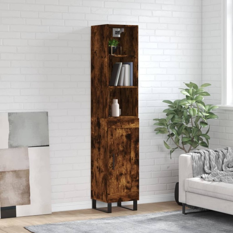 vidaXL Highboard Räuchereiche 34,5x34x180 cm Holzwerkstoff vidaXL Highboard Räuchereiche 34,5x34x180 cm Holzwerkstoff