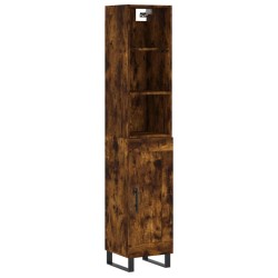 vidaXL Highboard Räuchereiche 34,5x34x180 cm Holzwerkstoff