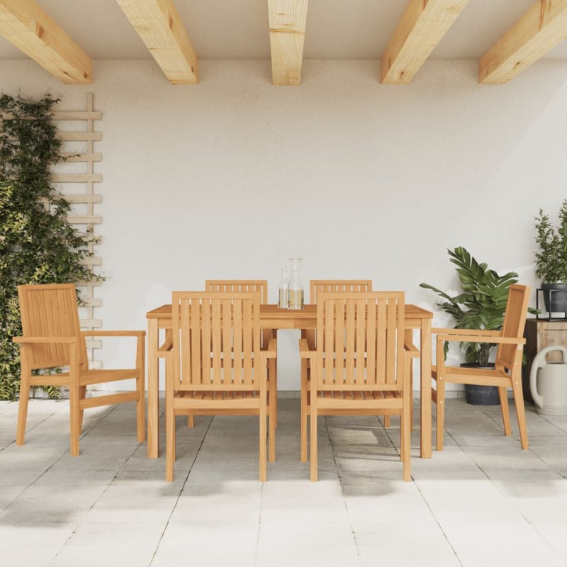 vidaXL Gartenstühle 6 Stk. Stapelbar 56,5x57,5x91 cm Massivholz Teak vidaXL Gartenstühle 6 Stk. Stapelbar 56,5x57,5x91 cm Massivholz Teak
