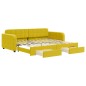 vidaXL Tagesbett Ausziehbar mit Schubladen Gelb 90x200 cm Samt