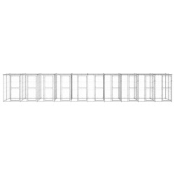 vidaXL Outdoor-Hundezwinger mit Überdachung Verzinkter Stahl 24,2 m²