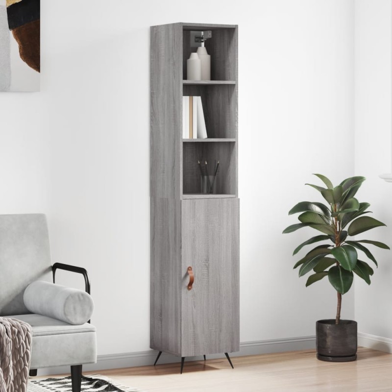vidaXL Highboard Grau Sonoma 34,5x34x180 cm Holzwerkstoff vidaXL Highboard Grau Sonoma 34,5x34x180 cm Holzwerkstoff