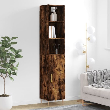 vidaXL Highboard Räuchereiche 34,5x34x180 cm Holzwerkstoff