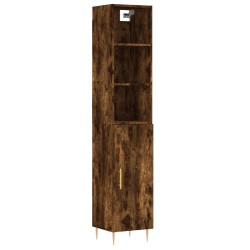 vidaXL Highboard Räuchereiche 34,5x34x180 cm Holzwerkstoff