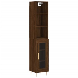 vidaXL Highboard Braun Eichen-Optik 34,5x34x180 cm Holzwerkstoff