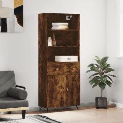 vidaXL Highboard Räuchereiche 69,5x34x180 cm Holzwerkstoff